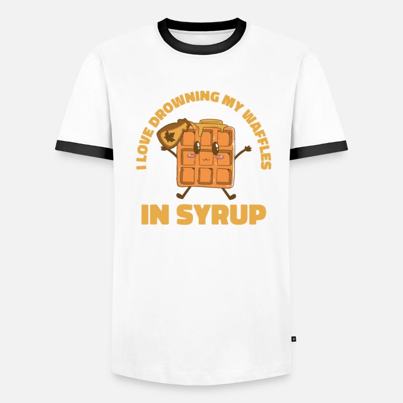 Waffle & Waffle Chef Design Drowning Waffles Men's Ringer Shirt