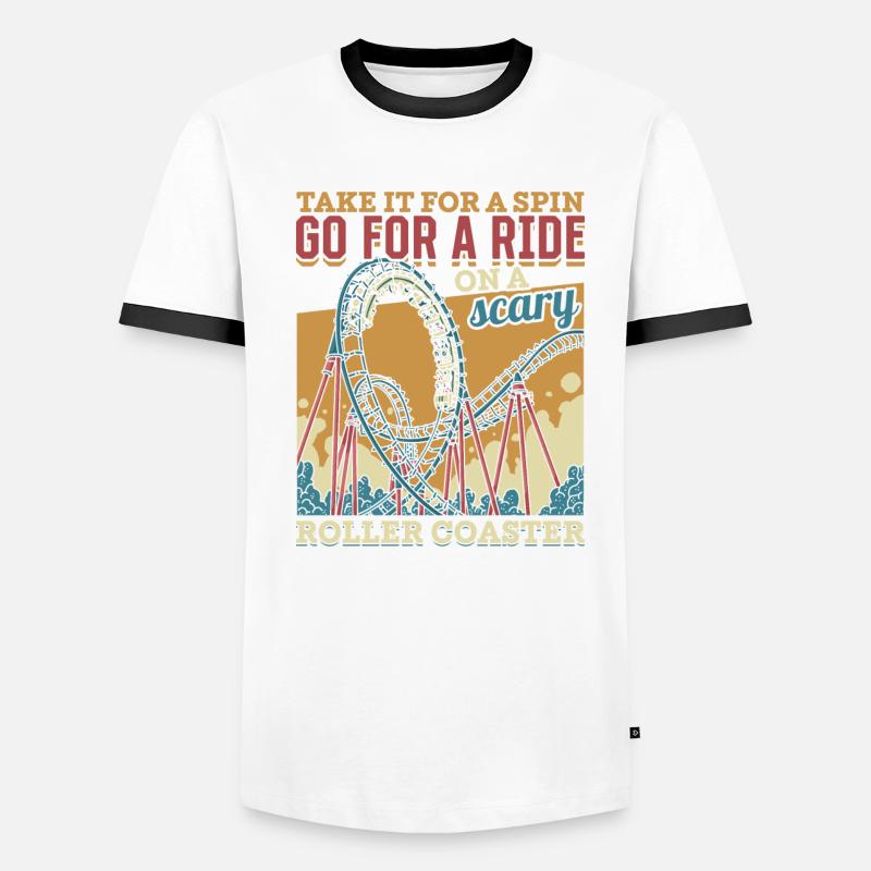 Vintage Looping Roller Coaster Ride Gift Men's Ringer Shirt