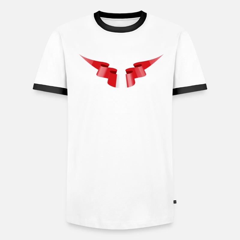 Bannière du drapeau du Pérou T-shirt contrasté Homme