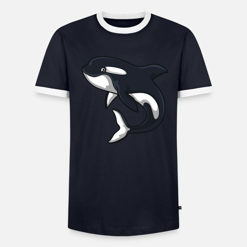 Orca Wal Männer Kontrast-T-Shirt