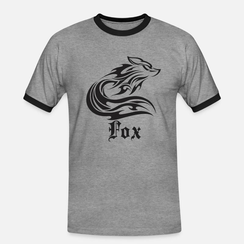 Fox hunter hunting cool Fox - Men's Ringer Shirt - heather grey/black
