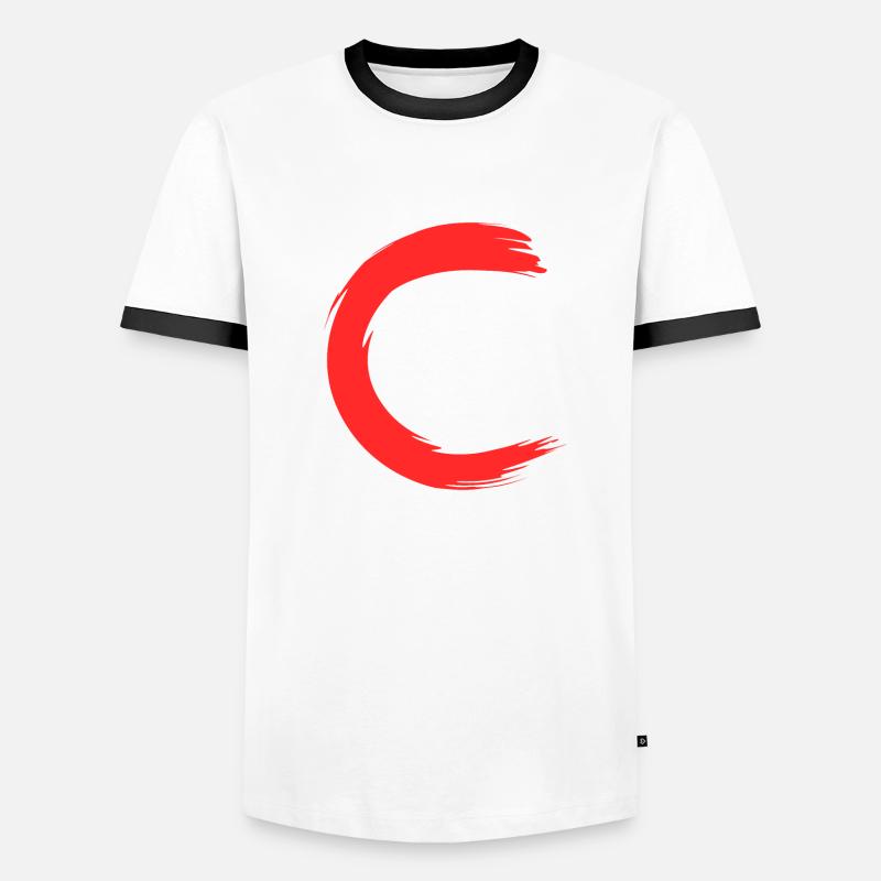 Lettre C nom de la lettre initiale T-shirt contrasté Homme