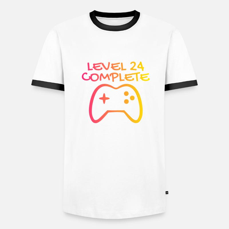 24 Geburtstag Level 24 Complete Geschenk Männer Kontrast-T-Shirt