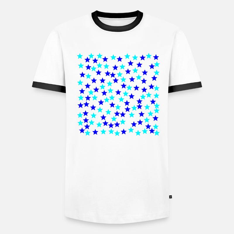 Sterne hellblau dunkelblau Geschenkidee Männer Kontrast-T-Shirt