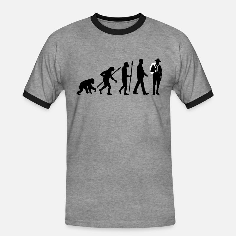 evolution_pfadfinder_2016_b_2c - Männer Kontrast-T-Shirt - Grau meliert/Schwarz