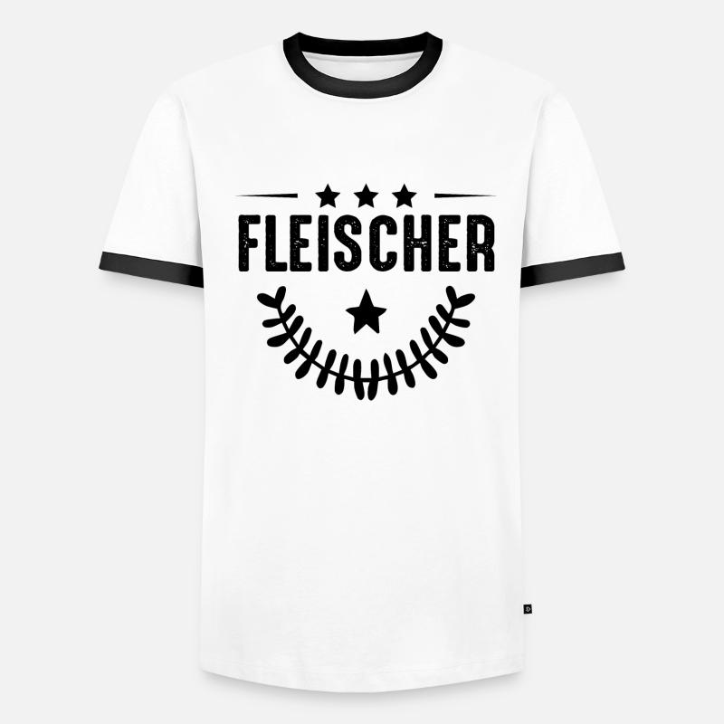Fleischer Beruf Männer Kontrast-T-Shirt