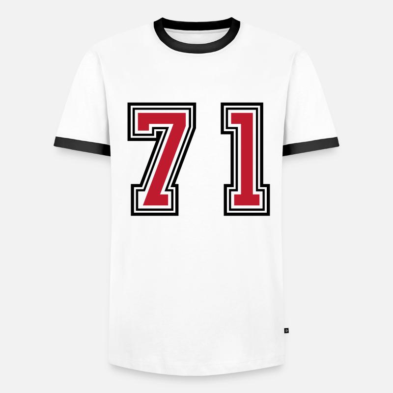 71 Symbole numérique T-shirt contrasté Homme