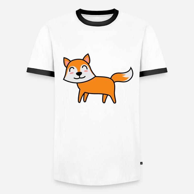 Fuchs Comic Tier Männer Kontrast-T-Shirt