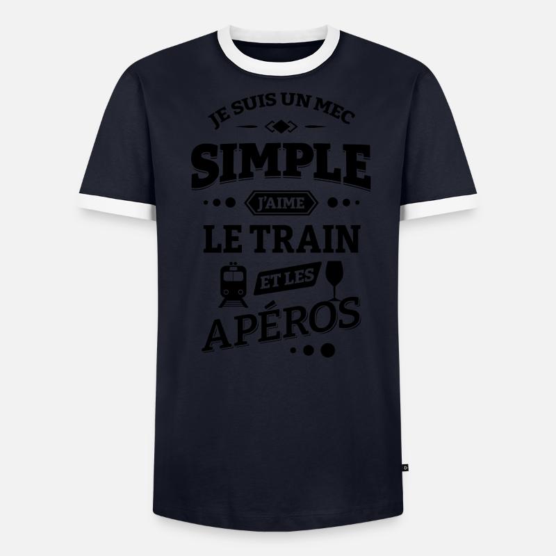 J'AIME LE TRAIN ET LES APÉROS T-shirt contrasté Homme
