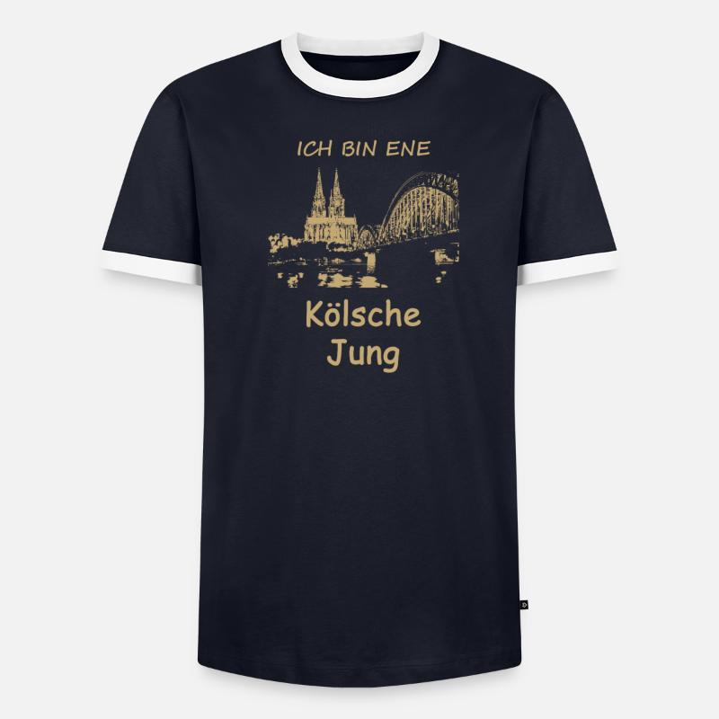 "ICH BIN ENE KÖLSCHE JUNG" 5 Männer Kontrast-T-Shirt