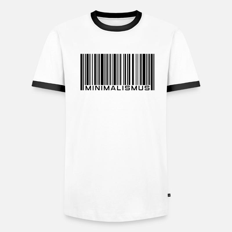 Minimalismus - Barcode - Strichcode Männer Kontrast-T-Shirt