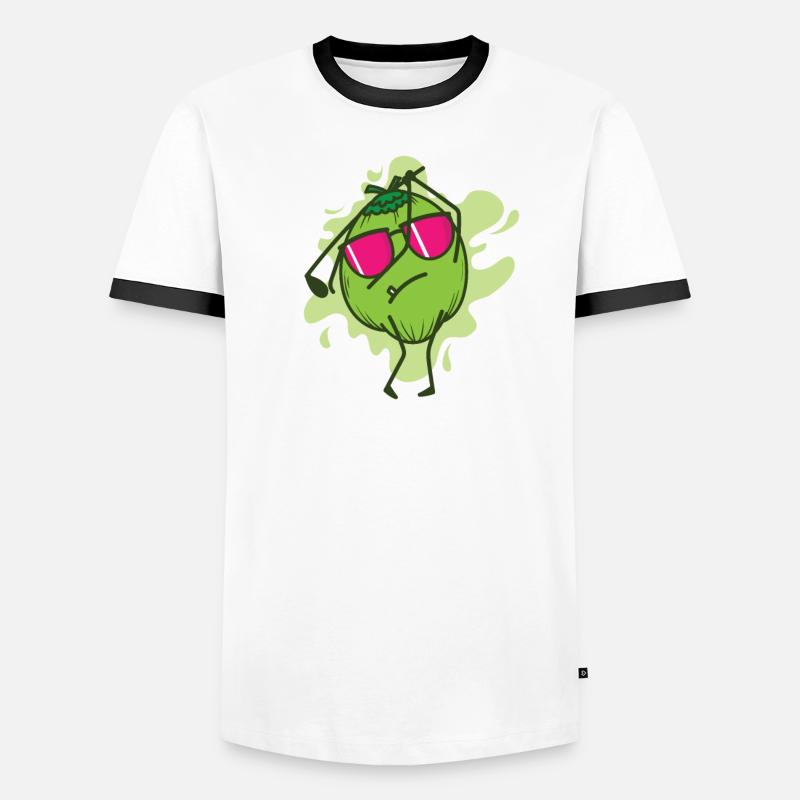 Coconut while golfing fruit palm tree Men's Ringer Shirt