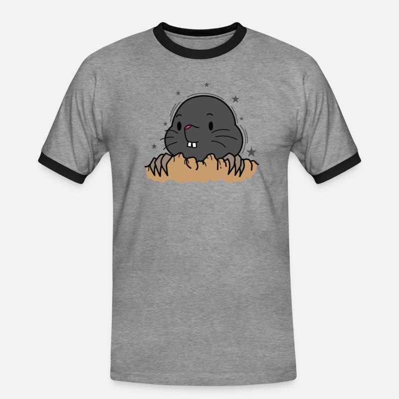 Mole Earthen mound Molehill - Men's Ringer Shirt - heather grey/black