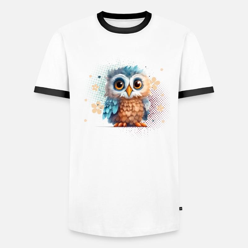 Eule Männer Kontrast-T-Shirt