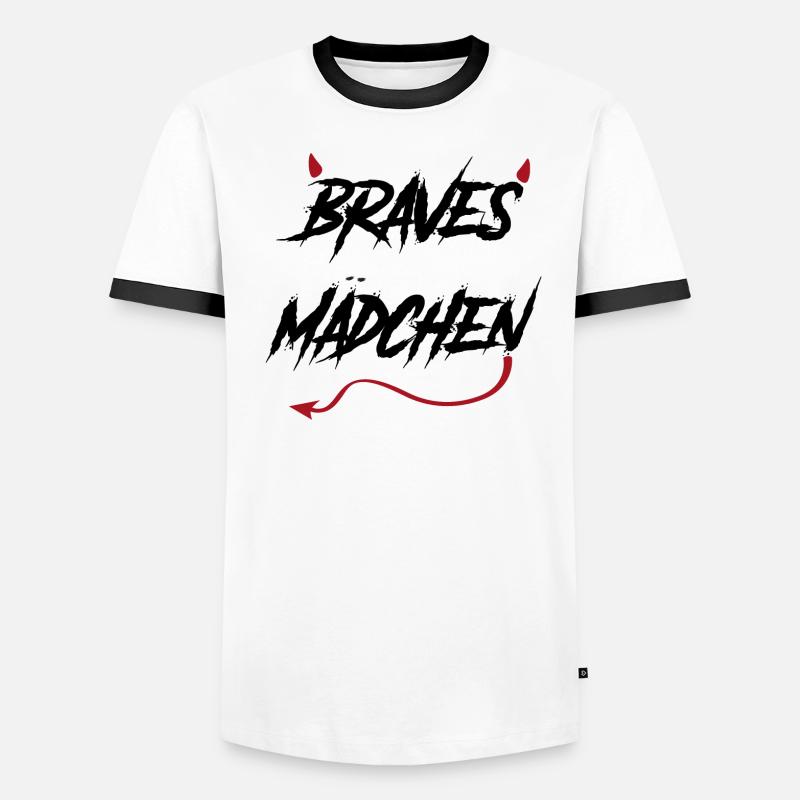 Braves Maedchen teuflisch Spruch Geschenk Männer Kontrast-T-Shirt