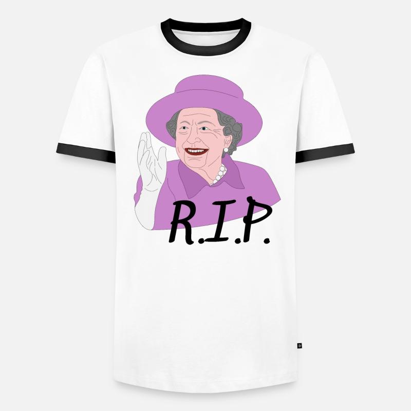 Conception ELISABETH II Death RIP T-shirt contrasté Homme