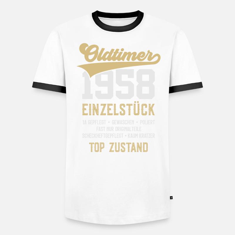 OLDTIMER 1958 EINZELSTÜCK 68. GEBURTSTAG Männer Kontrast-T-Shirt