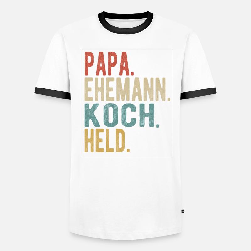 Koch Papa Ehemann Held Männer Kontrast-T-Shirt
