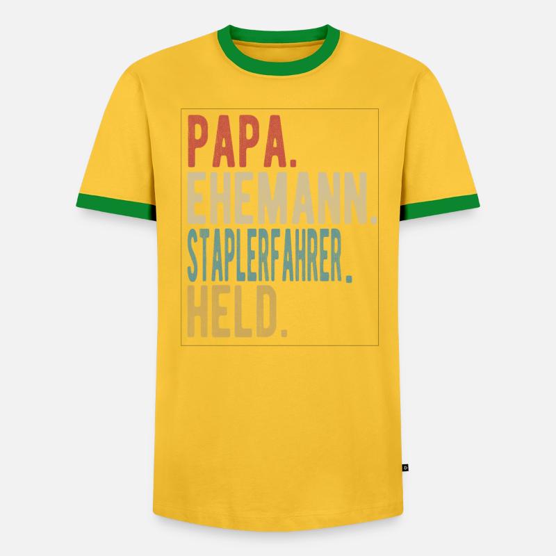 Staplerfahrer Papa Ehemann Held - Männer Kontrast-T-Shirt - undefined