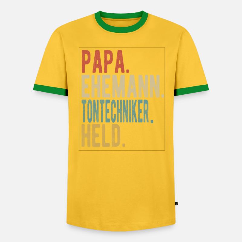 Tontechniker Papa Ehemann Held - Männer Kontrast-T-Shirt - undefined