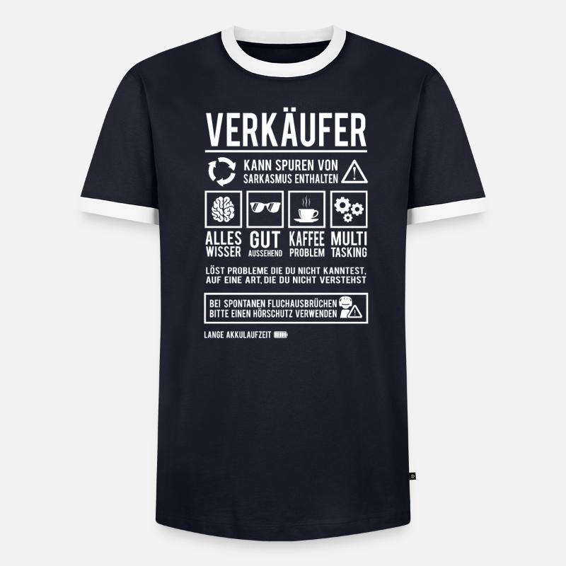 Verkäufer Beruf Einzelhandelskaufmann Kaufmann Männer Kontrast-T-Shirt