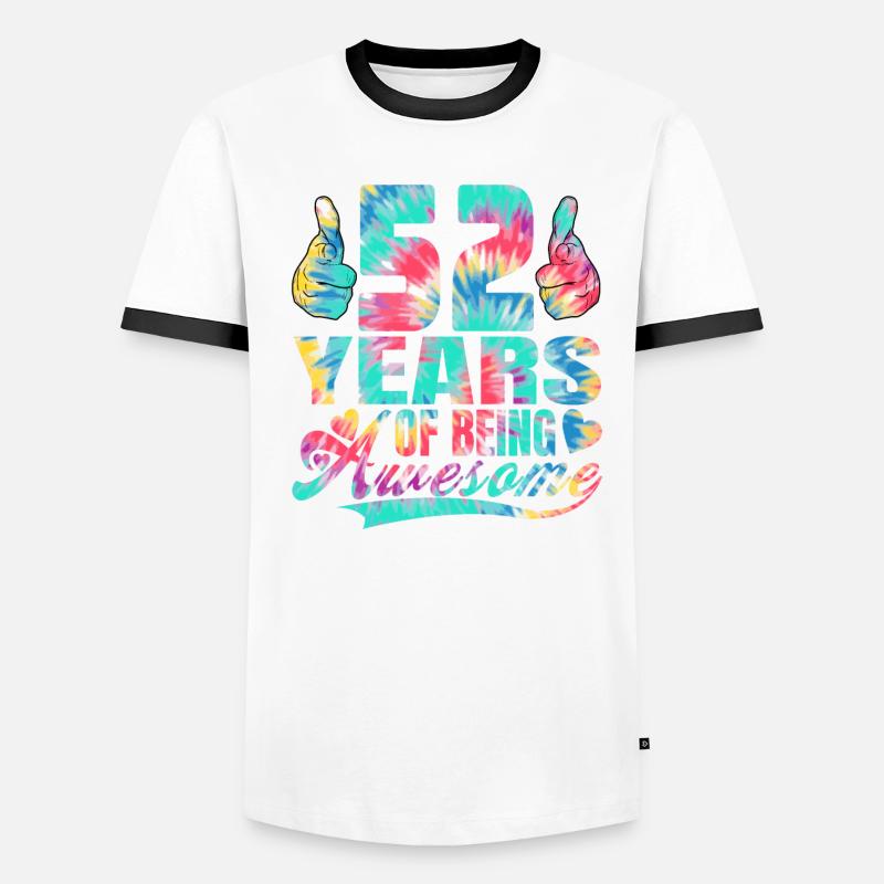 52. Geburtstag Oder Jahrestag 52 Years Of Being Männer Kontrast-T-Shirt