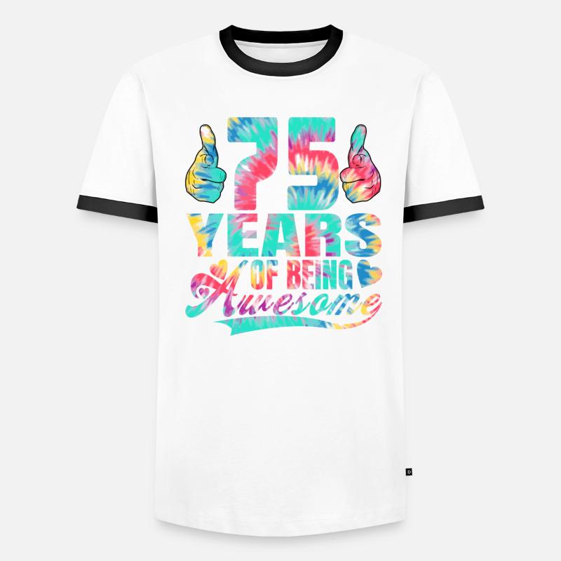 75. Geburtstag Oder Jahrestag 75 Years Of Being Männer Kontrast-T-Shirt