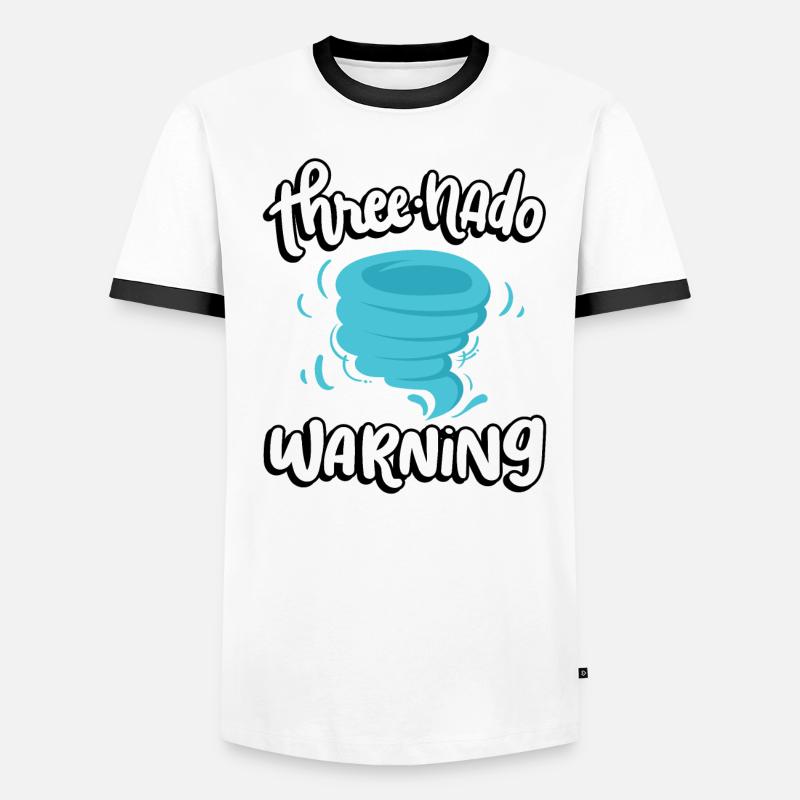 Three-cyclone warning 3rd birthday | Tornado Men's Ringer Shirt