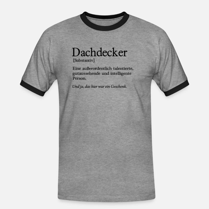 Dachdecker Talent Handwerker Dachdecken - Männer Kontrast-T-Shirt - Grau meliert/Schwarz