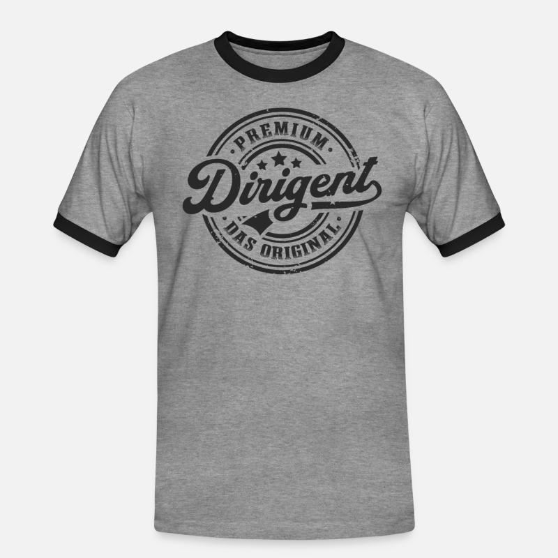 Dirigent Original Lustiges Dirigenten - Männer Kontrast-T-Shirt - Grau meliert/Schwarz