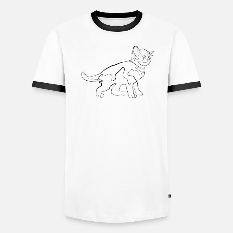 Bébé Chat - one line drawing T-shirt contrasté Homme