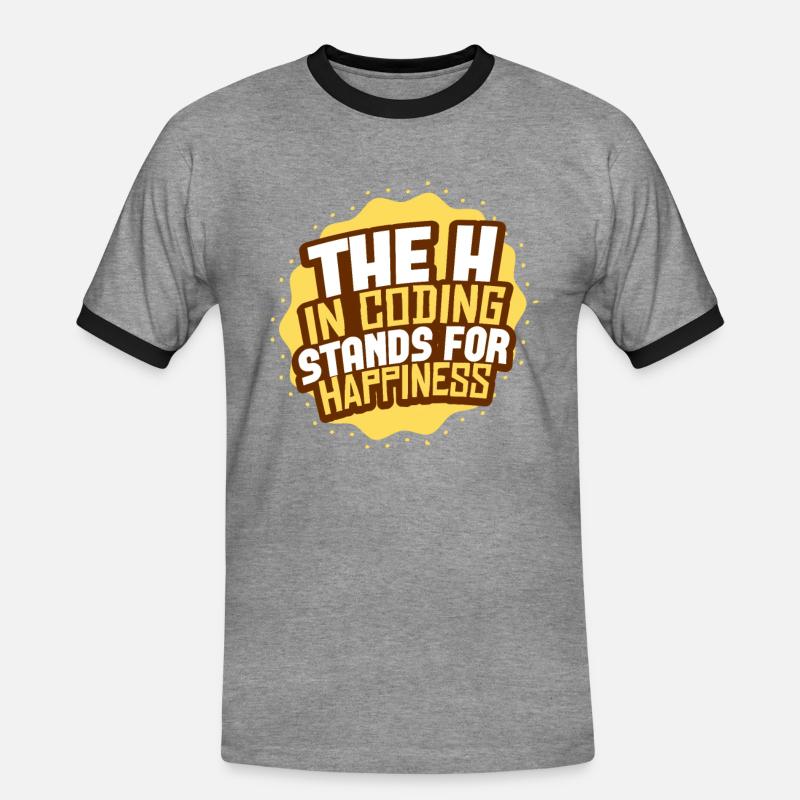 Programmation de codage - T-shirt contrasté Homme - gris chiné/noir