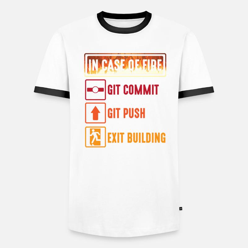 Git commit git push Programmierer IT Informatiker Männer Kontrast-T-Shirt