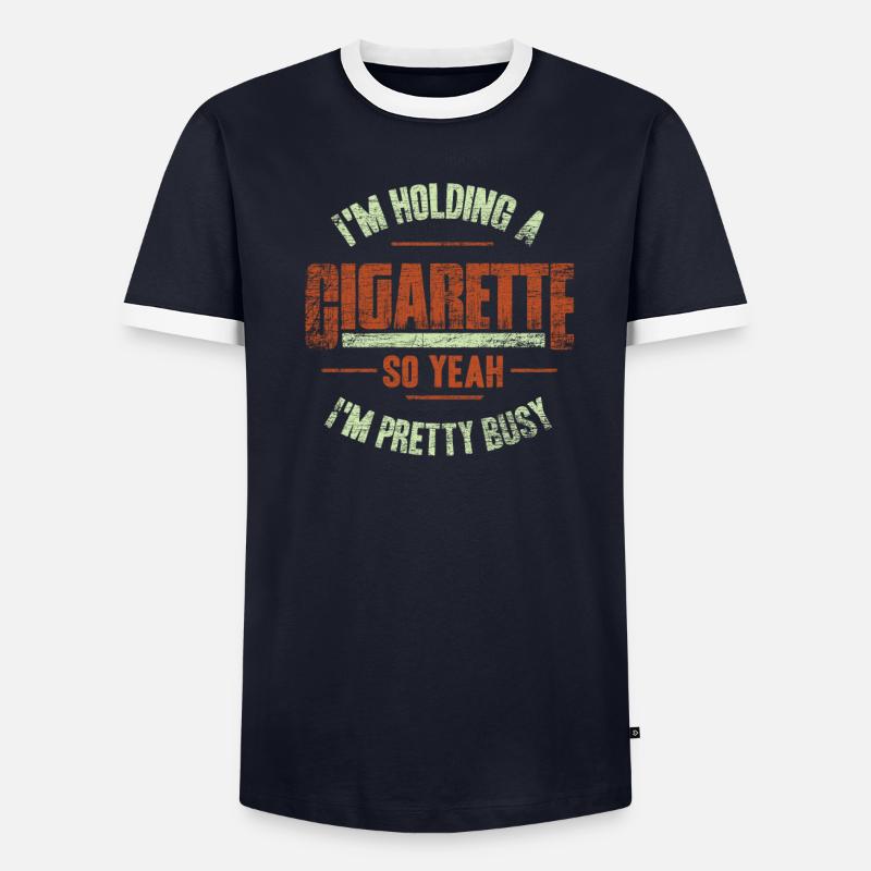 Fumeur de cigarette T-shirt contrasté Homme