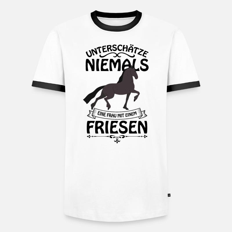 Friese Pferd Männer Kontrast-T-Shirt