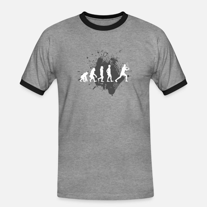 Badminton Evolution - Männer Kontrast-T-Shirt - Grau meliert/Schwarz