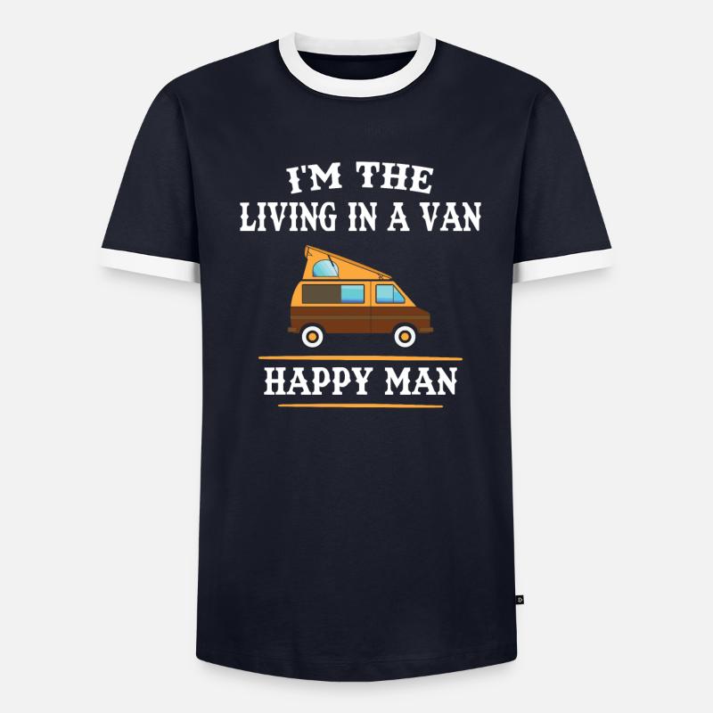 Minivan Camping Man Camper Dicendo - Maglietta Contrast da uomo - grigio melange/nero