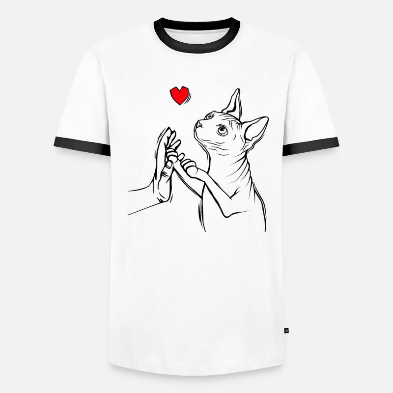 Sphynx Katze Männer Kontrast-T-Shirt