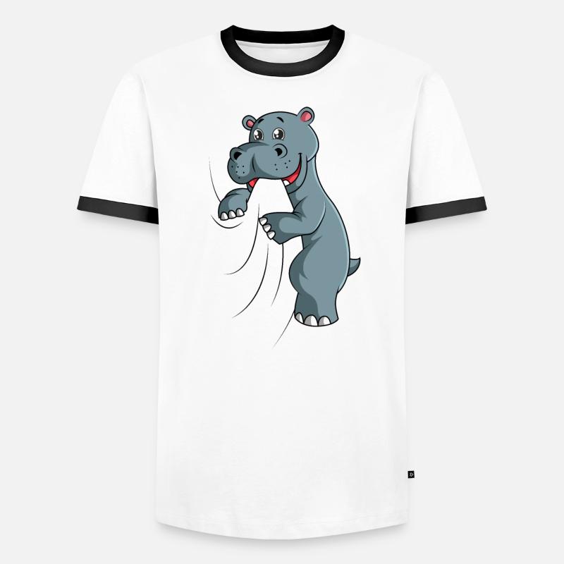 Nilpferd Männer Kontrast-T-Shirt