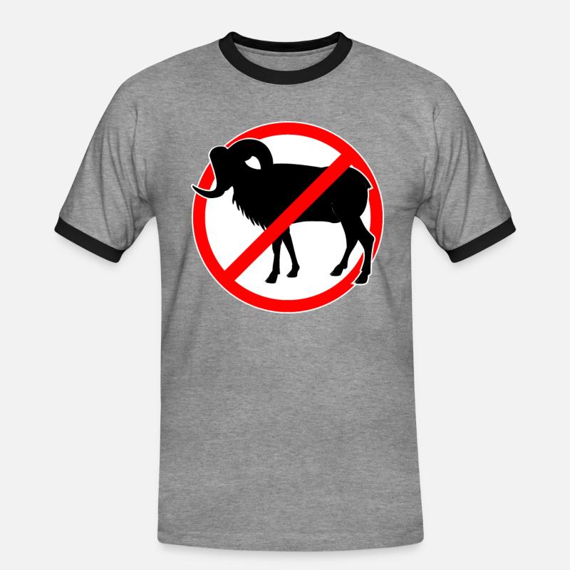 Ziegen oder Mufflons verboten - Ziege - Männer Kontrast-T-Shirt - Grau meliert/Schwarz