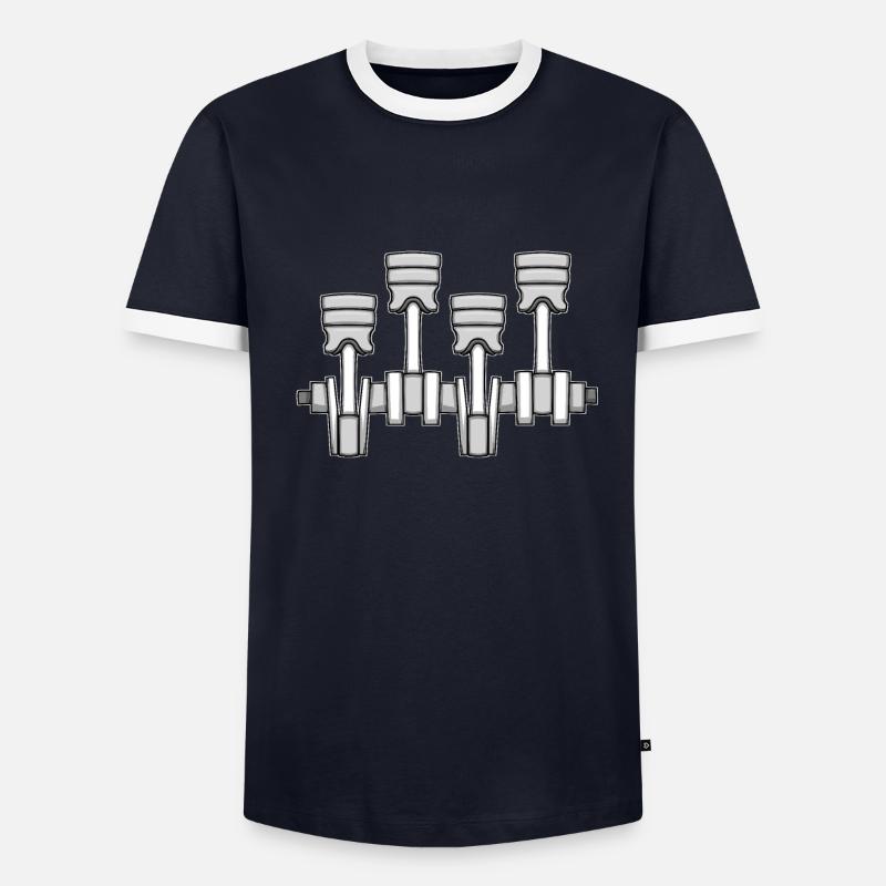 Piston Voiture Mechainc T-shirt contrasté Homme
