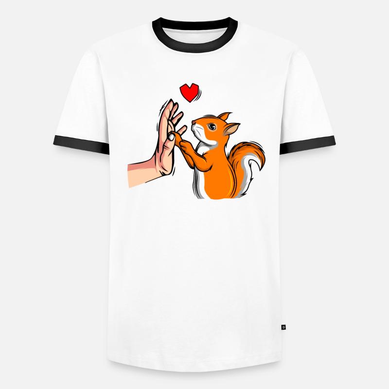 Eichhörnchen Mädchen Kinder Damen Männer Kontrast-T-Shirt