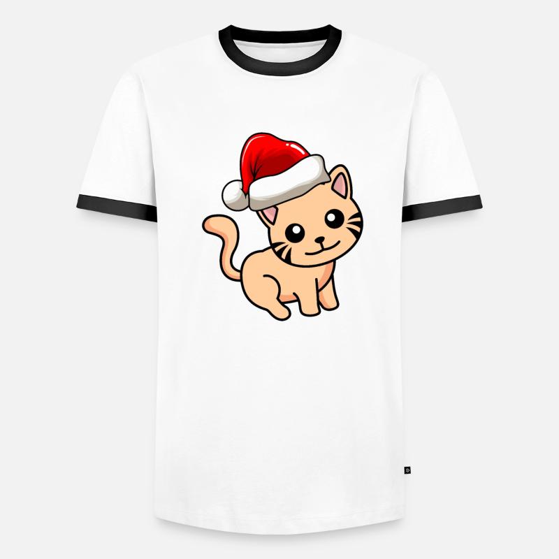 Cat Comic Noël T-shirt contrasté Homme