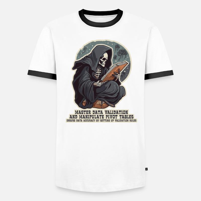 Grim Reaper trains in data analysis Men's Ringer Shirt