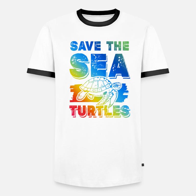 Save the Ocean Turtle Men's Ringer Shirt