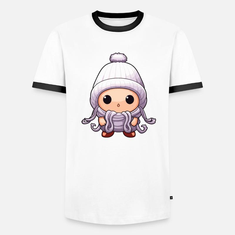 Poulpe d’hiver Octopus Comic Mignon T-shirt contrasté Homme