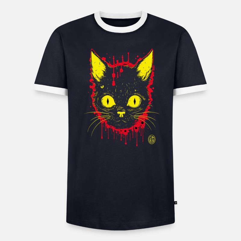 Chat d’horreur T-shirt contrasté Homme