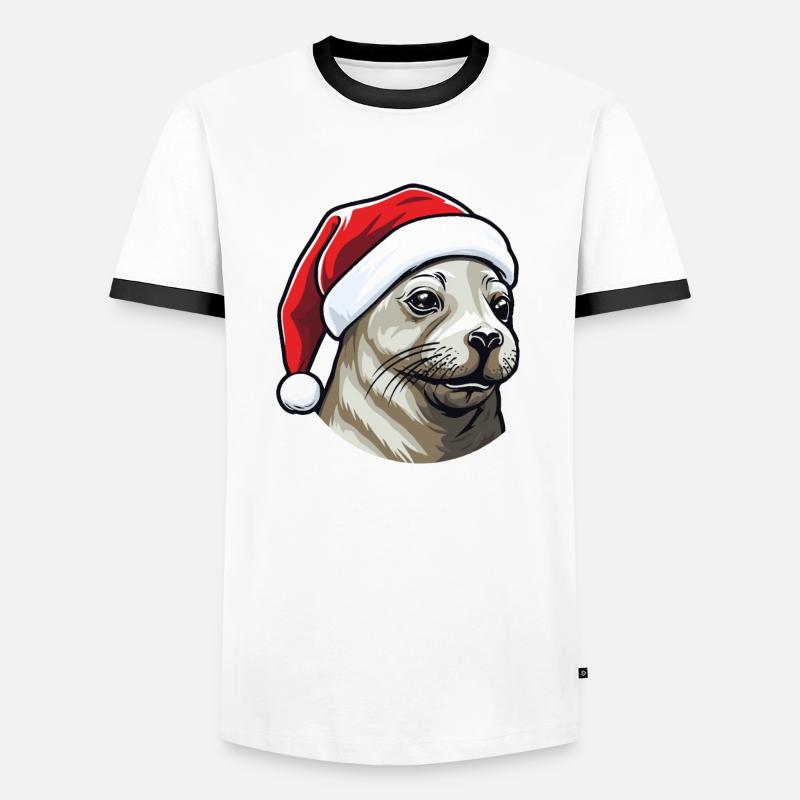 Tête d’animal de Noël de phoque de phoque T-shirt contrasté Homme