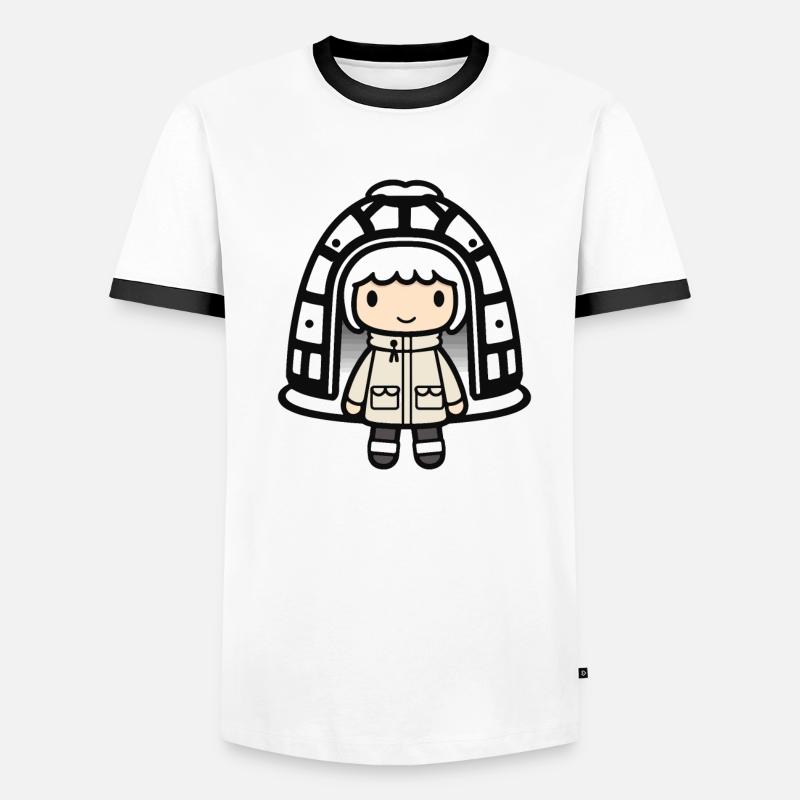 Winter Eskimo Igloo Cute Men's Ringer Shirt