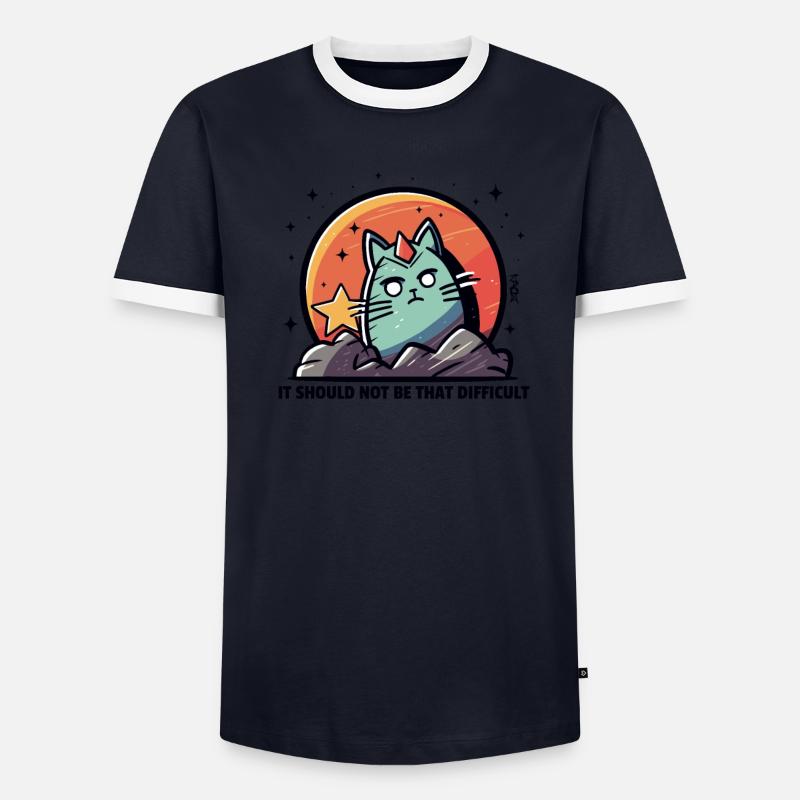 Ça ne devrait pas être si difficile : Chat envoûtant T-shirt contrasté Homme